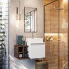 Conjunto Gabinete Armario para Banheiro Roma completo com Cuba e Torneira