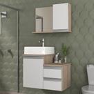 Conjunto Gabinete Banheiro CROSS 60cm - Gabinete + Cuba + Espelheira