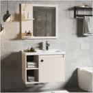 Conjunto Gabinete com Espelheira e Cuba para Banheiro 60cm Adonis Perola Ofertamo