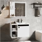 Conjunto Gabinete Com Espelheira E Cuba Para Banheiro Éden Branco Com Preto
