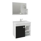 Conjunto Gabinete de Banheiro 100% MDF Bia Com Espelheira E Pia Mgm Móveis