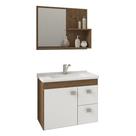 Conjunto Gabinete de Banheiro 100% MDF Isa Com Espelheira E Pia Mgm Móveis
