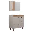 Conjunto Gabinete de Banheiro Beirute 80cm