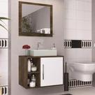 Conjunto Gabinete de Banheiro Completo com Cuba 60cm