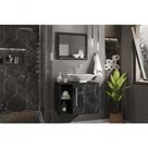 Conjunto Gabinete E Espelheira Bremen Para Banheiro Preto Fosco-nero