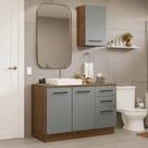 Conjunto Gabinete Para Banheiro 120cm 3 Portas 3 Gavetas Agata Madesa 01 Rustic-cinza Conjunto Gabinete Para Banheiro 120cm 3 Portas 3 Gavetas Agata Madesa 01 Rustic-cinza