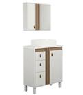 Conjunto Gabinete para Banheiro 60cm com Tampo de Pedra Sofia