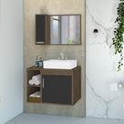 Conjunto Gabinete para Banheiro com Cuba de Sobrepor e Espelheira 60cm Dublin