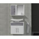 Conjunto Gabinete para Banheiro com Cuba e Espelheira Bali Branco/Rovere Conjunto Gabinete para Banheiro com Cuba e Espelheira Bali Branco/Rovere