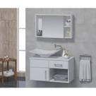 Conjunto Gabinete para Banheiro com Cuba e Espelheira New Stilo Branco Conjunto Gabinete para Banheiro com Cuba e Espelheira New Stilo Branco