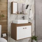 Conjunto Gabinete Para Banheiro Pratiko Avelato Branco