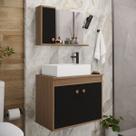 Conjunto Gabinete Para Banheiro Pratiko Avelato Preto
