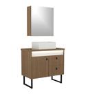 Conjunto Gabinete para Banheiro Tech Led 2G 60cm Com Pé Conjunto Gabinete para Banheiro Tech Led 2G 60cm Com Pé