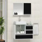 Conjunto Gabinete Polo 60cm Branco Preto