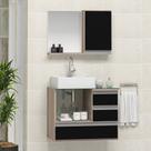 Conjunto Gabinete Polo 60cm Madeirado Preto