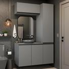 Conjunto Gabinete Suspenso para Banheiro 120cm 5 Portas Nice Madesa 02