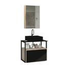 Conjunto Gabinete Urbe 60cm Madeirado Preto Tampo Preto Cuba Preto Conjunto Gabinete Urbe 60cm Madeirado Preto Tampo Preto Cuba Preto