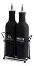 Conjunto Galheteiro De Vidro 300ml 2 Peças Preto C/ Dosador Conjunto Galheteiro De Vidro 300ml 2 Peças Preto C/ Dosador