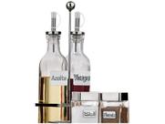 Conjunto Galheteirolabelo com Suporte 4 Peças Euro Incolor / Inox
