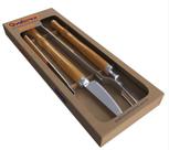 Conjunto Garfo Faca e Pegador aço inox 430 Qualinox 0559 churrasco carne grelha