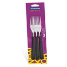 Conjunto Garfos Inox 3 Peças New Kolor Tramontina - Preto