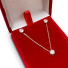 Conjunto Gargantilha 40cm e Brinco de Ouro 18k Corrente Cordão Bailarina Com Pingente Ponto De Luz Zircônia Conjunto Gargantilha 40cm e Brinco de Ouro 18k Corrente Cordão Bailarina Com Pingente Ponto De Luz Zircônia