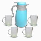 Conjunto Garrafa Térmica Café 4 Canecas Copos Vidros 220ml 1L