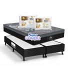 Conjunto Gazin New York Preto Box Castor Poli Preto King Size 193x203x66cm - Super Combo Feito Pra Você!