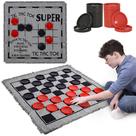 Conjunto Giant Checkers Sunny Days Vintage 3 em 1 com tapete e 24 chips