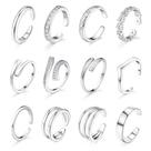 Conjunto Giovanchi de 12 Anéis para os Dedos dos Pés Ajustáveis com Banho de Ouro 14K Conjunto Giovanchi de 12 Anéis para os Dedos dos Pés Ajustáveis com Banho de Ouro 14K