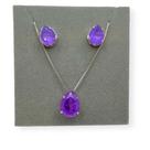 Conjunto Gota com Pedra Fusion Ametista