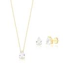 Conjunto gota cristal banhado a ouro Conjunto gota cristal banhado a ouro