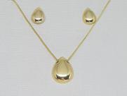 Conjunto gota lisa banhado a Ouro