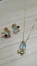 Conjunto Gota Pedra Azul em Semijoias Banhada a ouro 18k Cod.51291