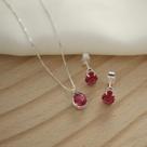 Conjunto Gota Zircônia Prata 925