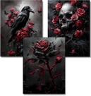 Conjunto gótico de 3 peças com pintura de diamante GOUOYANA Halloween 5D