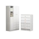 Conjunto Guarda Roupa + Comoda Ditália Bb-322+bb-120 Branco