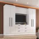 Conjunto Guarda-roupa Modulado Viena 4 Portas 6 Gavetas 3 Peças Yescasa