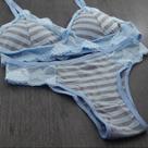 Conjunto Halana Cor:AzulBebê/ListrasAzulEMesclaTamanho:M