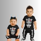 Conjunto Halloween Esqueleto Body e Calça Temático Mesversário