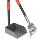 Conjunto Heeyoo Pooper Scooper - Bandeja e Ancinho em Aço Inoxidável para Cães
