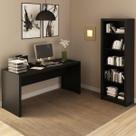 Conjunto Home Office 2 Peças com 1 Mesa e 1 Estante Preto - Pnr Móveis Conjunto Home Office 2 Peças com 1 Mesa e 1 Estante Preto - Pnr Móveis