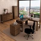 Conjunto Home Office 4 Peças 1 Mesa, 1 Gaveteiro e 2 Armários para Escritório Stanford 3 Marrom - Pnr Móveis Conjunto Home Office 4 Peças 1 Mesa, 1 Gaveteiro e 2 Armários para Escritório Stanford 3 Marrom - Pnr Móveis