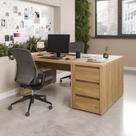 Conjunto Home Office 4 Peças 2 Mesas 2 Gaveteiros Ficus 6 Gavetas 170cm CabeCasa MadeiraOriginals Rovere