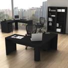 Conjunto Home Office 6 Peças com 2 Mesa em L, 2 Gaveteiros e 2 Estantes Preto - Pnr Móveis Conjunto Home Office 6 Peças com 2 Mesa em L, 2 Gaveteiros e 2 Estantes Preto - Pnr Móveis