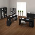 Conjunto Home Office 8 Peças com 2 Mesa, 2 Estante, 2 Gaveteiro e 2 Armário para Escritório Preto - Pnr Móveis Conjunto Home Office 8 Peças com 2 Mesa, 2 Estante, 2 Gaveteiro e 2 Armário para Escritório Preto - Pnr Móveis