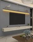 Conjunto Home Suspenso Com Painel Ripado TV Até 75 Jendal Cor:Cinza