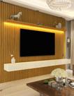 Conjunto Home Suspenso Com Painel Ripado TV Até 75 Jendal Cor:Madeira
