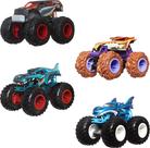 Conjunto Hot Wheels Monster Trucks Fang Frenzy 1:64 - Pacote com 4