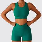 Conjunto Hupana Canelado Top + Shorts Empina Bumbum Bolso Celular